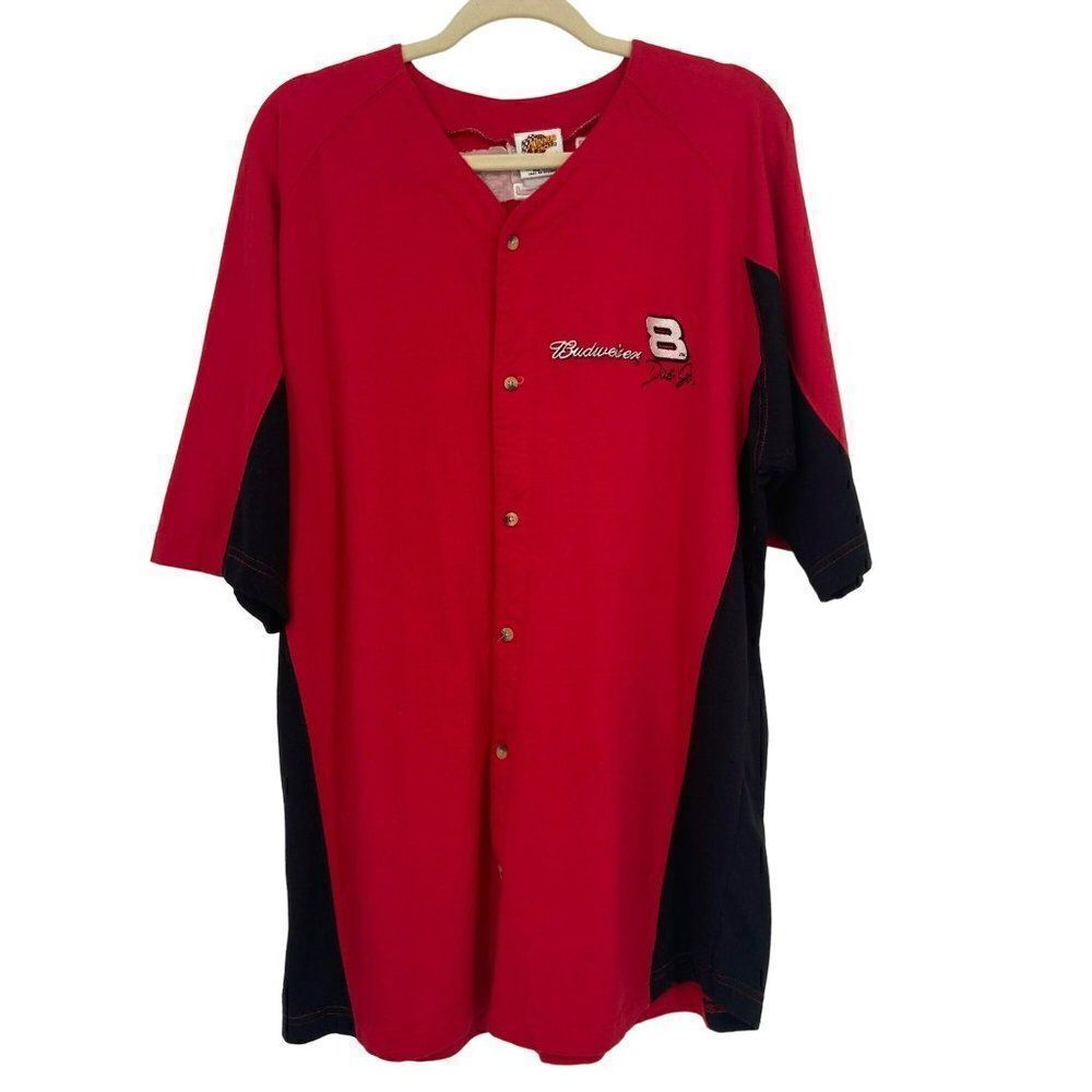 Winner’s Circle‎ Budweiser Dale Earnhardt Jr. Button Front Jersey Red Mens Large